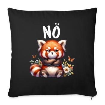 Roter Panda Lustiger Spruch Nö Feuerfuchs - Sofakissenbezug 45 x 45 cm - Schwarz - Vorne