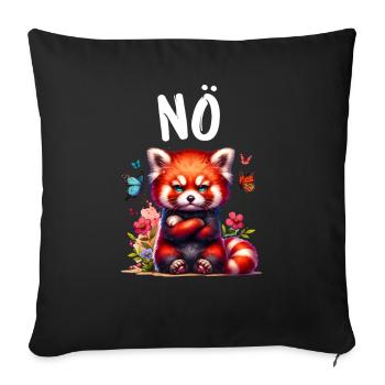 Roter Panda Lustiger Spruch Nö Feuerfuchs - Sofakissenbezug 45 x 45 cm - Schwarz - Vorne