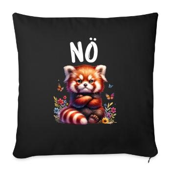 Roter Panda Lustiger Spruch Nö Feuerfuchs - Sofakissenbezug 45 x 45 cm - Schwarz - Vorne