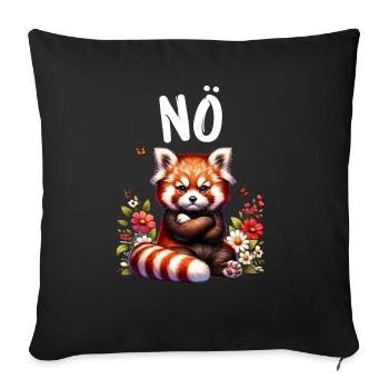 Panda roux Drôle de dicton Nope Renard de Feu - Housse de coussin décorative 45 x 45 cm - noir - Devant