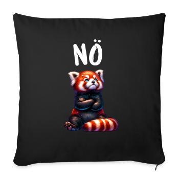 Red Panda Funny Saying Nope Fire Fox - Sofa pillowcase 17,3'' x 17,3'' (45 x 45 cm) - black - Front