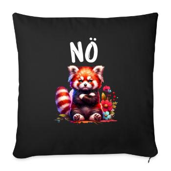 Roter Panda Lustiger Spruch Nö Feuerfuchs - Sofakissenbezug 45 x 45 cm - Schwarz - Vorne