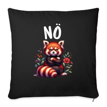 Panda roux Drôle de dicton Nope Renard de Feu - Housse de coussin décorative 45 x 45 cm - noir - Devant