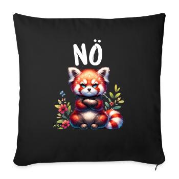 Roter Panda Lustiger Spruch Nö Feuerfuchs - Sofakissenbezug 45 x 45 cm - Schwarz - Vorne