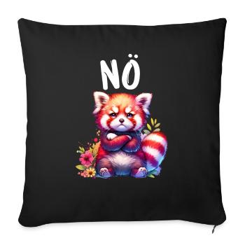 Roter Panda Lustiger Spruch Nö Feuerfuchs - Sofakissenbezug 45 x 45 cm - Schwarz - Vorne