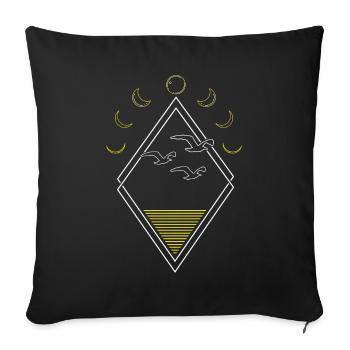 Seagull Abstract Moon Phases - Sofa pillowcase 17,3'' x 17,3'' (45 x 45 cm) - black - Front