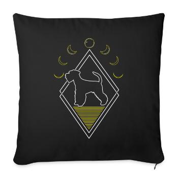 Schnauzer Chien Abstrait Phases de Lune - Housse de coussin décorative 45 x 45 cm - noir - Devant