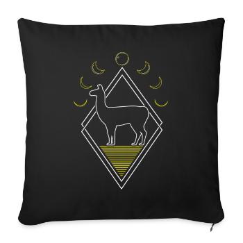 Lama Lama Abstrait Phases de Lune - Housse de coussin décorative 45 x 45 cm - noir - Devant
