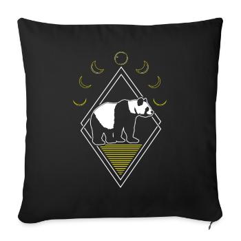 Giant Panda Panda Bear Abstract Moon Phases - Sofa pillowcase 17,3'' x 17,3'' (45 x 45 cm) - black - Front