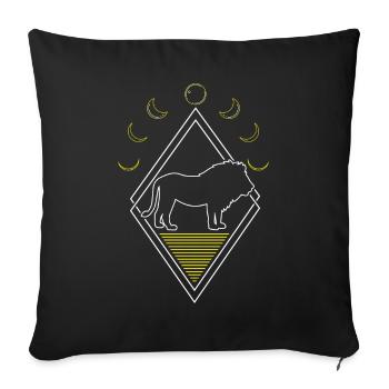 Lion Abstrait Phases de Lune - Housse de coussin décorative 45 x 45 cm - noir - Devant