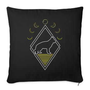 German Shepherd Abstract Moon Phases - Sofa pillowcase 17,3'' x 17,3'' (45 x 45 cm) - black - Front