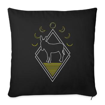 Mule Donkey Abstract Moon Phases - Sofa pillowcase 17,3'' x 17,3'' (45 x 45 cm) - black - Front