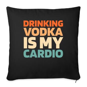 Vodka Wodka Funny Cardio Quote - Sofa pillowcase 17,3'' x 17,3'' (45 x 45 cm) - black - Front