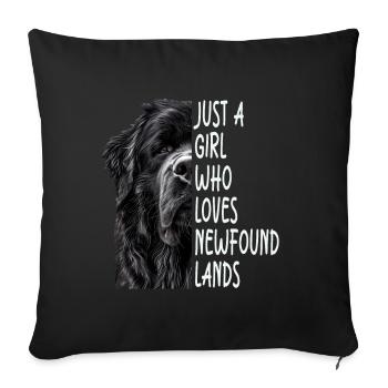 Newfoundland Girl Gift - Sofa pillowcase 17,3'' x 17,3'' (45 x 45 cm) - black - Front