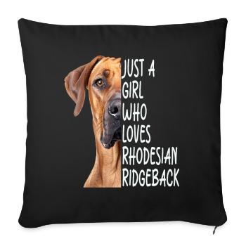 Ridgeback Rhodesian Geschenk - Sofakissenbezug 45 x 45 cm - Schwarz - Vorne