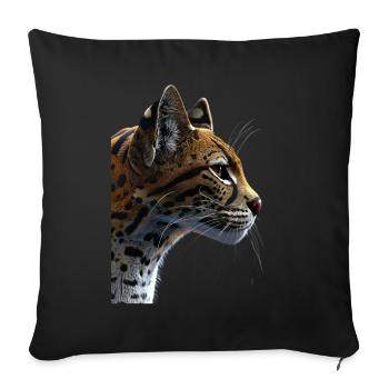 Ocelot - Sofa pillowcase 17,3'' x 17,3'' (45 x 45 cm) - black - Front