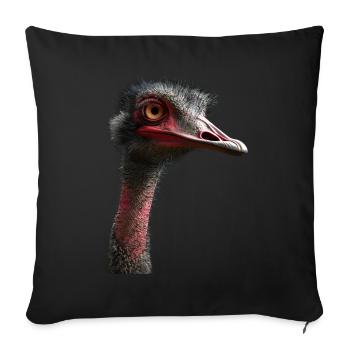 Autruche - Housse de coussin décorative 45 x 45 cm - noir - Devant