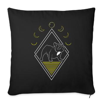 Bulldog Abstract Moon Phases - Sofa pillowcase 17,3'' x 17,3'' (45 x 45 cm) - black - Front