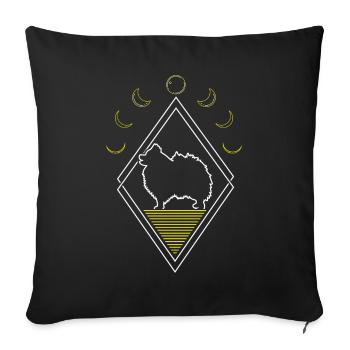 Pomeranian Abstract Moon Phases - Sofa pillowcase 17,3'' x 17,3'' (45 x 45 cm) - black - Front