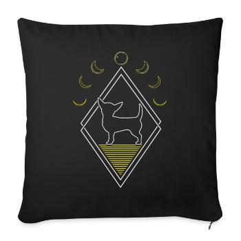 Chihuahua Abstract Moon Phases - Sofa pillowcase 17,3'' x 17,3'' (45 x 45 cm) - black - Front