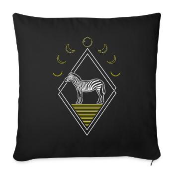 Zebra Abstrait Phases de Lune - Housse de coussin décorative 45 x 45 cm - noir - Devant
