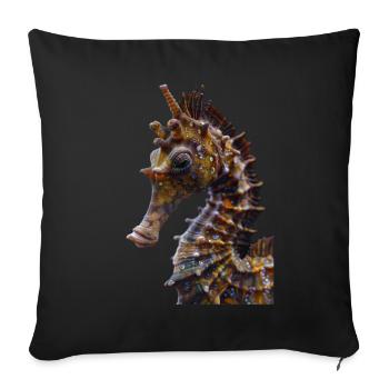 Sea horse - Sofa pillowcase 17,3'' x 17,3'' (45 x 45 cm) - black - Front