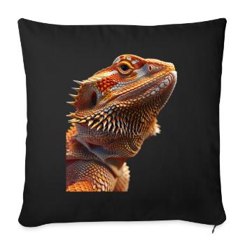 Bearded Dragon - Sofa pillowcase 17,3'' x 17,3'' (45 x 45 cm) - black - Front