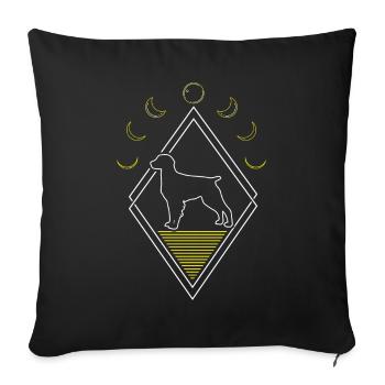 Brittany Spaniel Abstrakt Moon Phases - Sofakissenbezug 45 x 45 cm - Schwarz - Vorne
