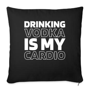 Vodka Wodka Funny Cardio Quote - Sofa pillowcase 17,3'' x 17,3'' (45 x 45 cm) - black - Front