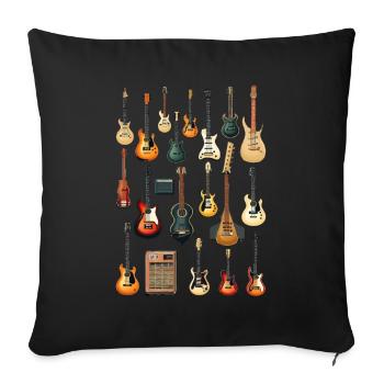 Guitar Different Guitars Music Lover Funny Guitars - Sofa pillowcase 17,3'' x 17,3'' (45 x 45 cm) - black - Front