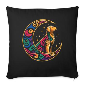 Golden Retriever Tribal Moon - Sofa pillowcase 17,3'' x 17,3'' (45 x 45 cm) - black - Front