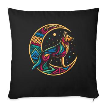 Schäferhund Stammes Moon - Sofakissenbezug 45 x 45 cm - Schwarz - Vorne
