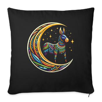Muli Donkey Tribal Moon - Housse de coussin décorative 45 x 45 cm - noir - Devant