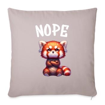 Panda roux Drôle Dicton Non, Renard de Feu - Housse de coussin décorative 45 x 45 cm - taupe clair - Devant