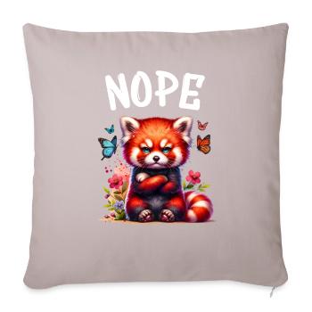 Panda roux Drôle de dicton Nope Renard de Feu - Housse de coussin décorative 45 x 45 cm - taupe clair - Devant