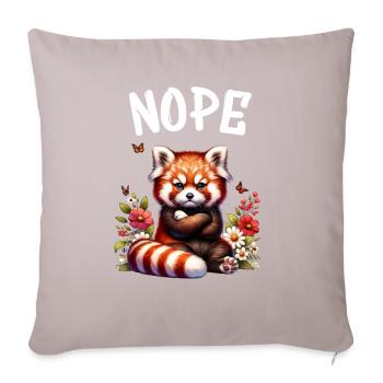 Red Panda Funny Saying Nope Fire Fox - Sofa pillowcase 17,3'' x 17,3'' (45 x 45 cm) - light taupe - Front
