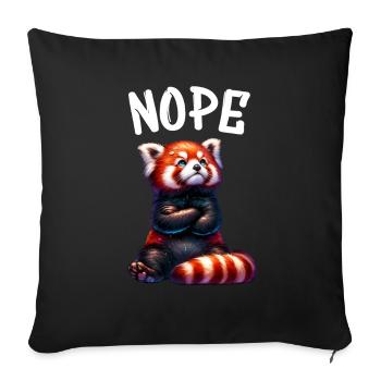 Panda roux Drôle de dicton Nope Renard de Feu - Housse de coussin décorative 45 x 45 cm - noir - Devant