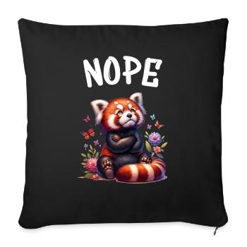 Panda roux Drôle de dicton Nope Renard de Feu - Housse de coussin décorative 45 x 45 cm - noir - Devant