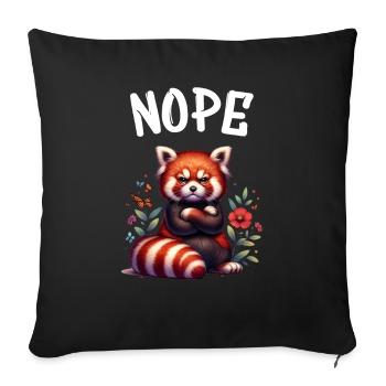 Panda roux Drôle de dicton Nope Renard de Feu - Housse de coussin décorative 45 x 45 cm - noir - Devant