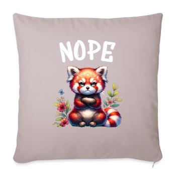Panda roux Drôle de dicton Nope Renard de Feu - Housse de coussin décorative 45 x 45 cm - taupe clair - Devant