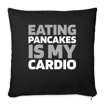 Pancakes Funny Cardio Quote - Sofa pillowcase 17,3'' x 17,3'' (45 x 45 cm) - black - Front
