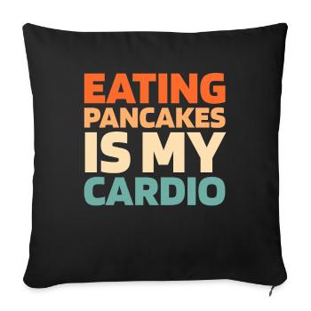 Pancakes Funny Cardio Quote - Sofa pillowcase 17,3'' x 17,3'' (45 x 45 cm) - black - Front