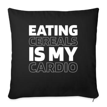 Frühstück Müsli Cereal Funny Cardio Quote - Sofakissenbezug 45 x 45 cm - Schwarz - Vorne