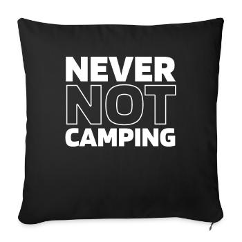 Tent Camping Camping - Sofa pillowcase 17,3'' x 17,3'' (45 x 45 cm) - black - Front