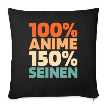 Manga d’anime - Housse de coussin décorative 45 x 45 cm - noir - Devant
