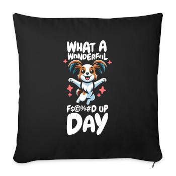 Papillon Funny Fucked Up Day - Sofa pillowcase 17,3'' x 17,3'' (45 x 45 cm) - black - Front