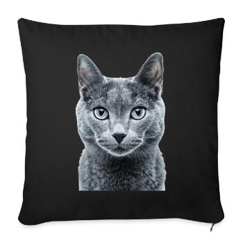 Russian Blue - Sofakissenbezug 45 x 45 cm - Schwarz - Vorne