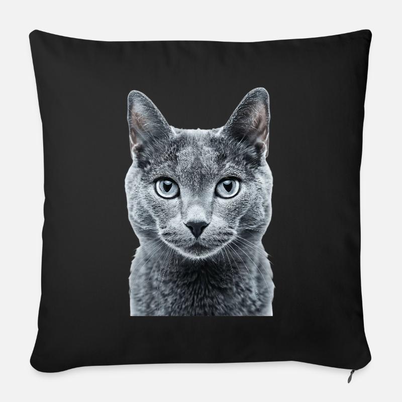 Russian Blue - Sofakissenbezug 45 x 45 cm - Schwarz