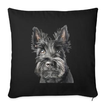 Scottish Terrier - Sofa pillowcase 17,3'' x 17,3'' (45 x 45 cm) - black - Front