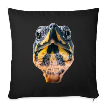 Turtle - Sofa pillowcase 17,3'' x 17,3'' (45 x 45 cm) - black - Front